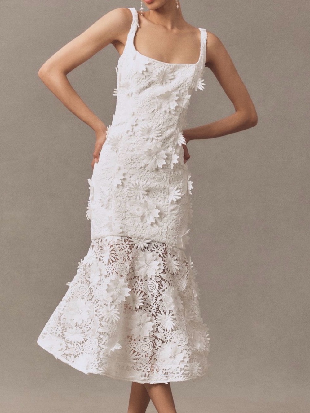 Bardot Marico Sleeveless Lace Appliqué Midi Dress